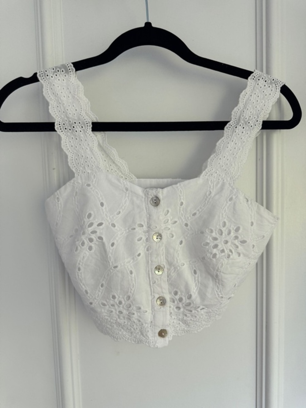 And Now This White Eyelet Tank Top Size XXS